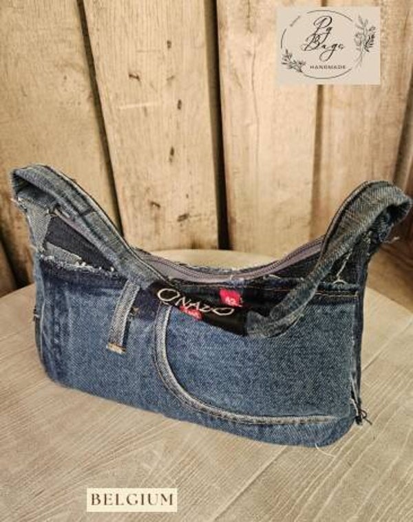 Denim Curve clutch