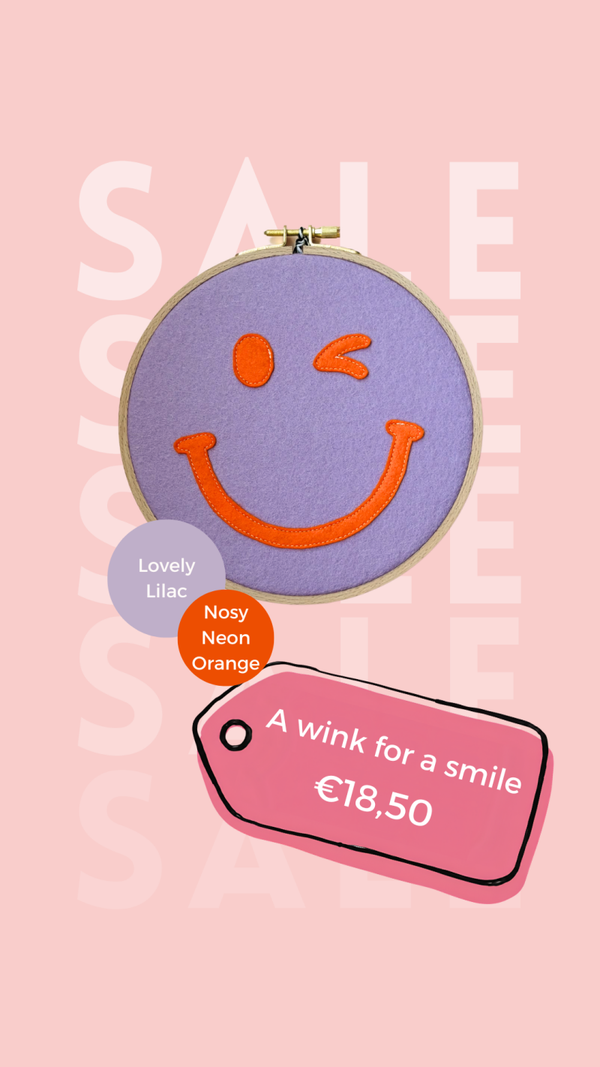 Smiley (lila/oranje) voor Anne