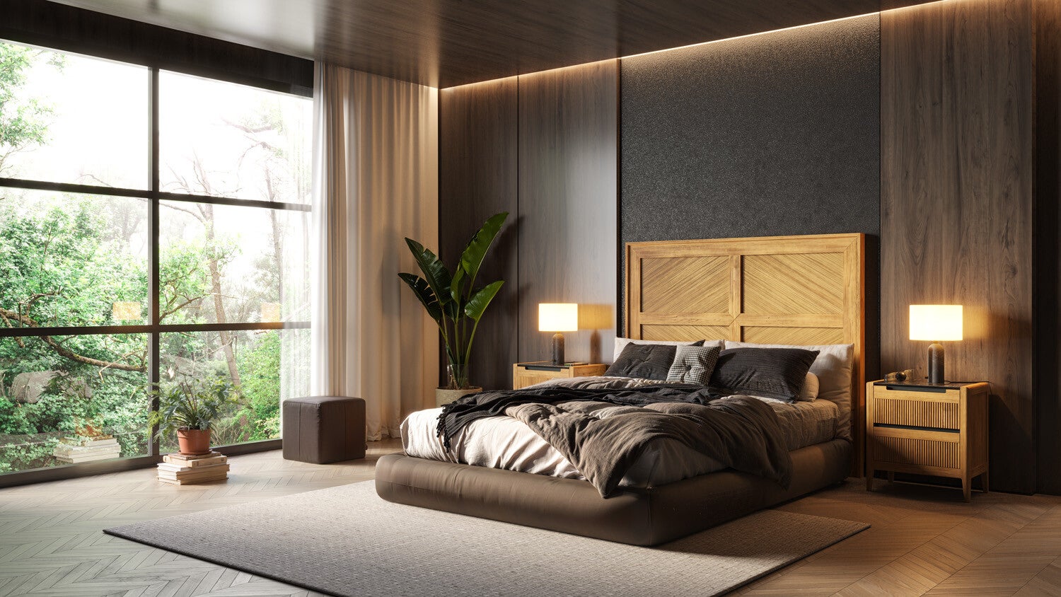 Cama y armario de dormitorio en Nerja