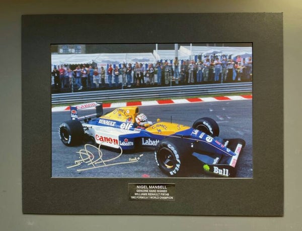 Nigel Mansell Signed Williams FW14B Photograph