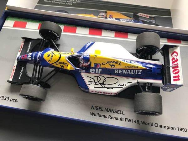 Nigel Mansell Double Signed 1/18 Williams FW14B