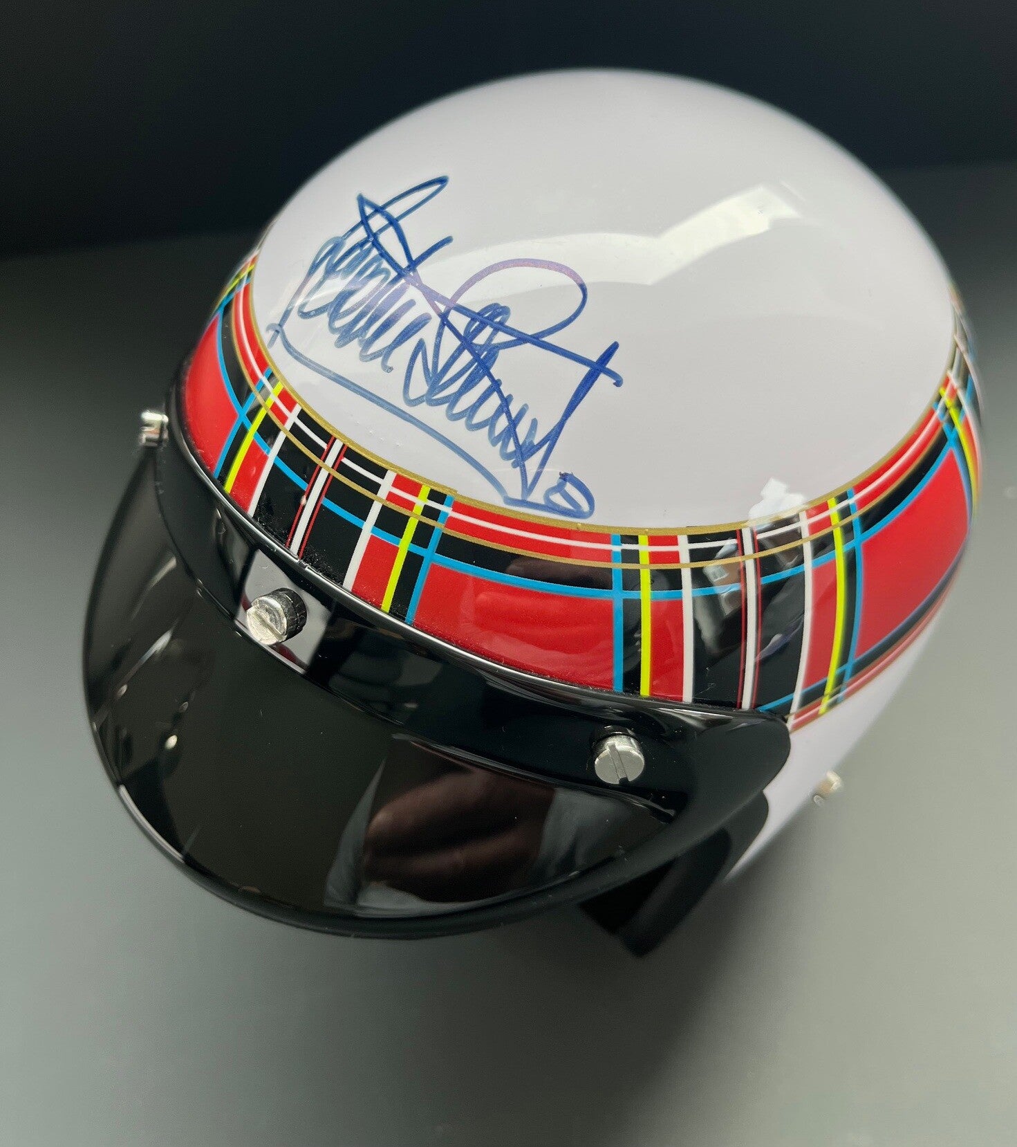 Jackie Stewart Signed 1/2 Scale Open Face Helmet