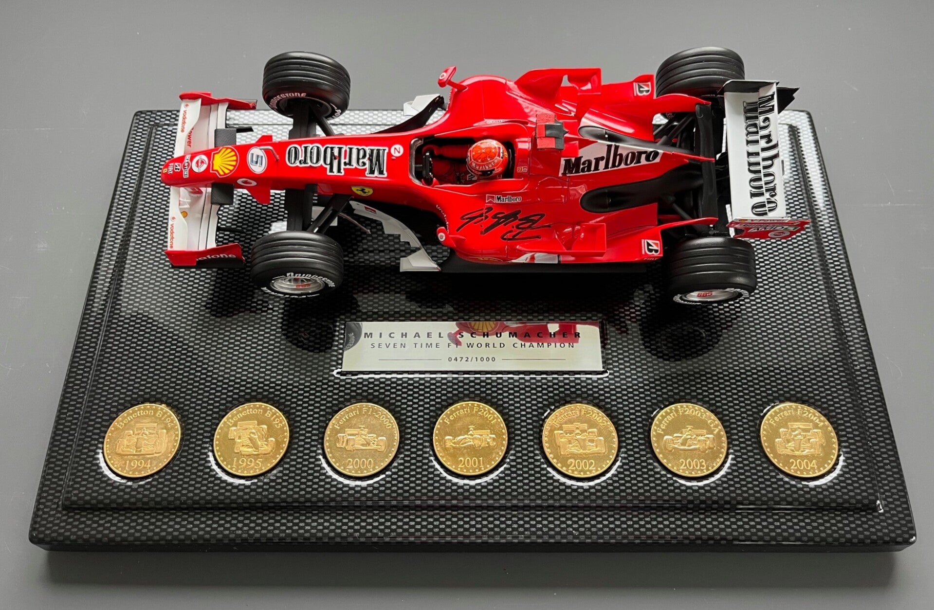 Michael Schumacher Signed Ferrari 248 Gold Coin Display