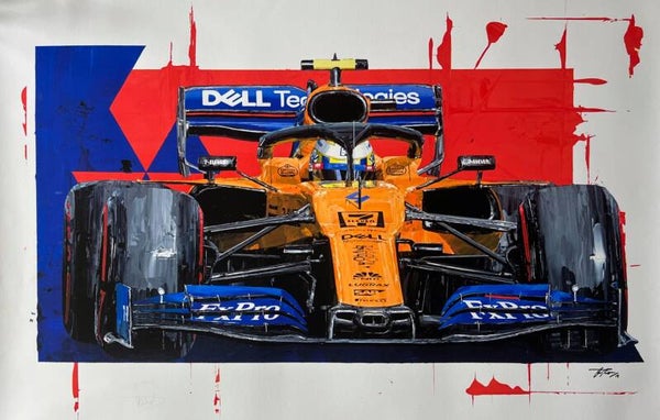 Lando Norris Signed McLaren MCL34 Art Print