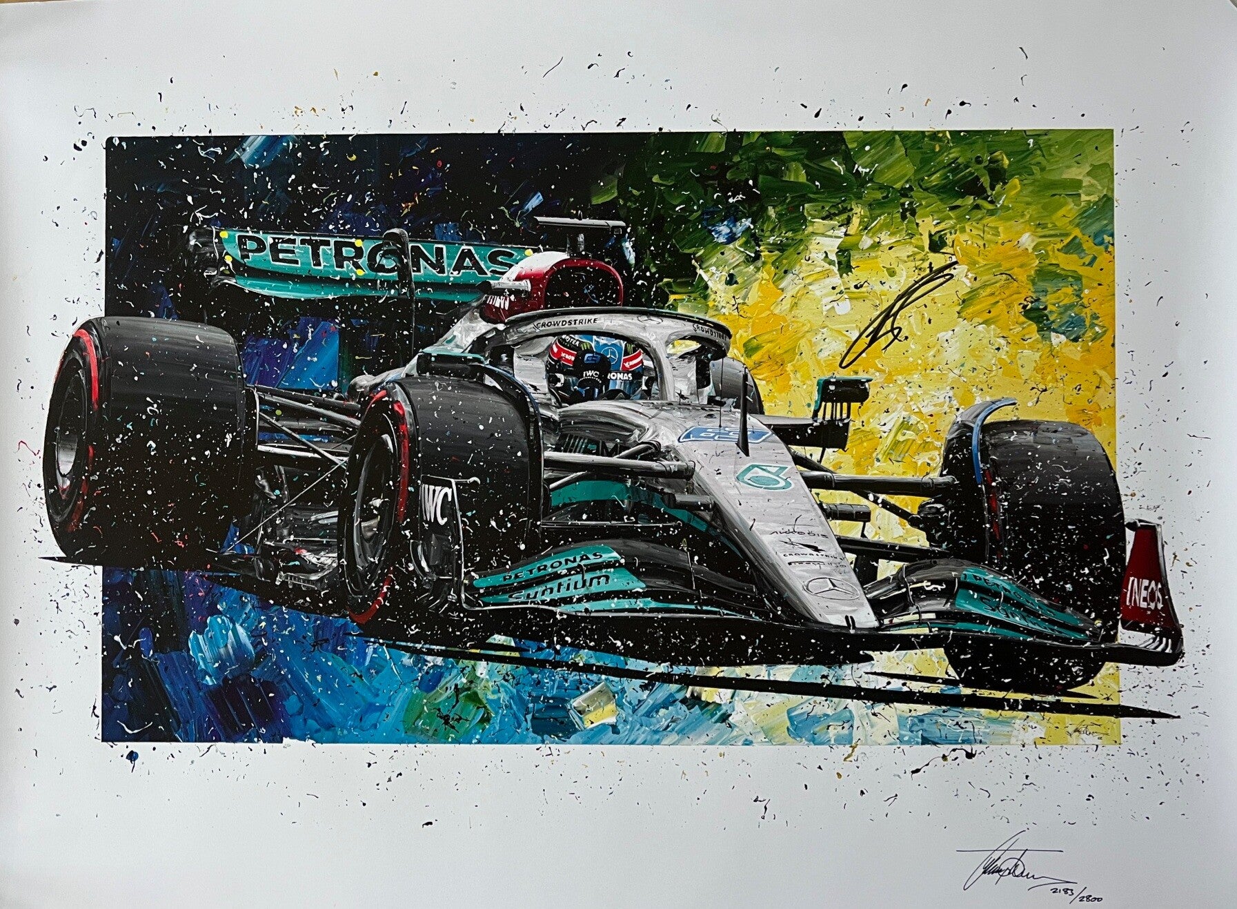 George Russell Signed First Race Win Art Print