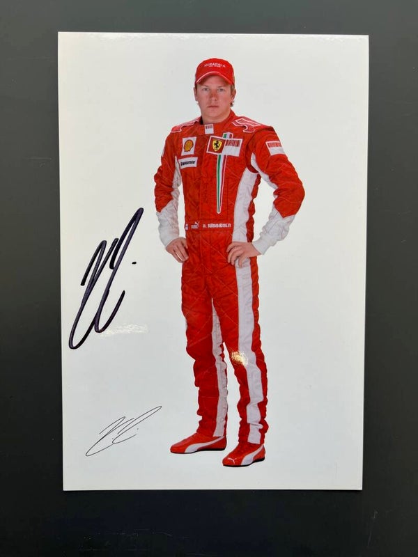 Kimi Raikkonen Signed Ferrari 2007 Photo Card
