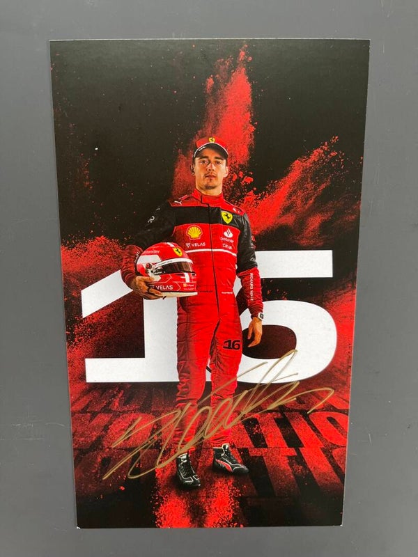 Charles Lerclerc Signed Ferrari Photo Card