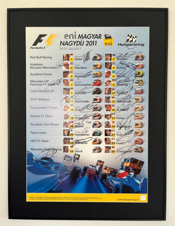 24 Signed Inc 6 World Champions Framed FIA Poster