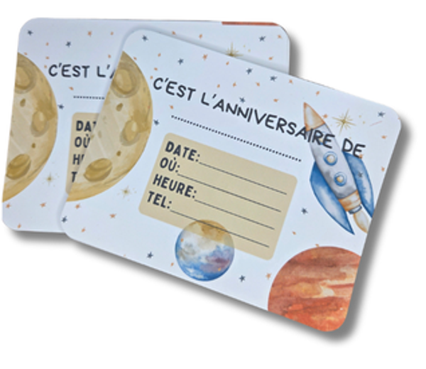 Carte d'invitation pour fête d'enfant - Un jour, je serai astronaute