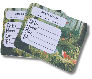 Carte d'invitation pour fête d'enfant - Le renard et la forêt