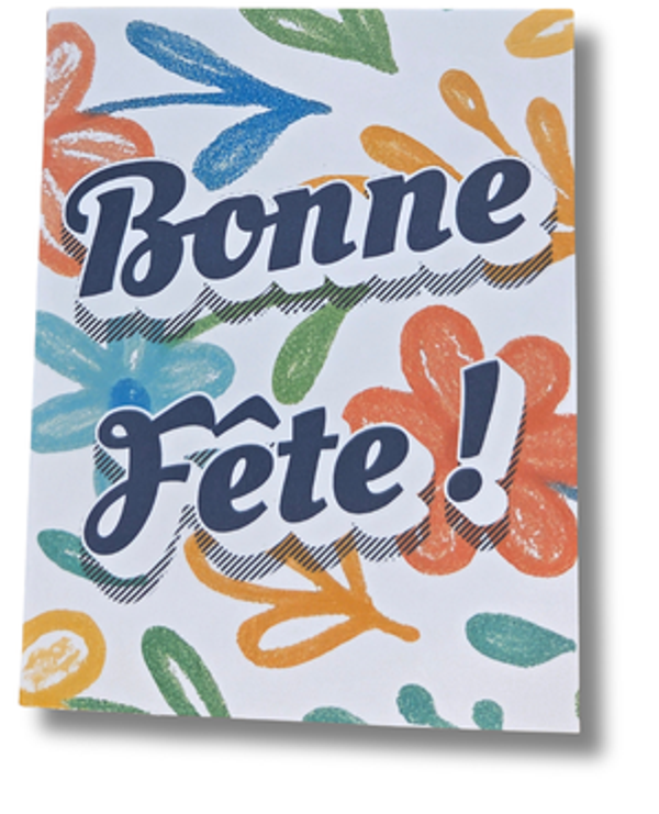 Carte d'anniversaire et enveloppe - Bonne Fête rouge