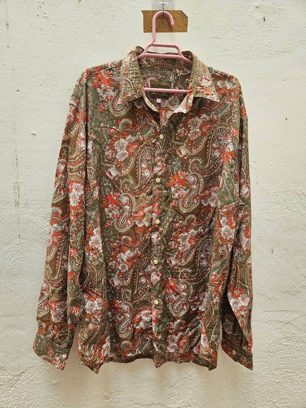 Camisa marrón estampada como nueva talla L de Star System