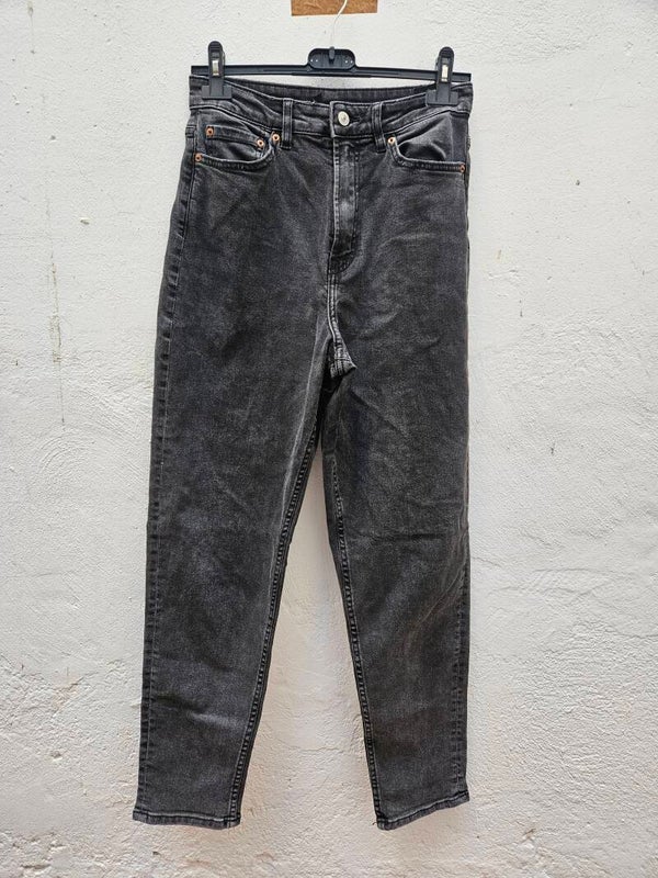 Tejano negro jaspeado de tiro alto talla 38 de Divided de H&M