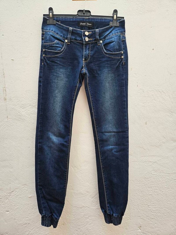 Tejano azul marino con elastico inferior talla M de Pucica Jeans