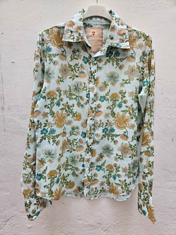 Camisa estampada azul turquesa talla S de Scotch