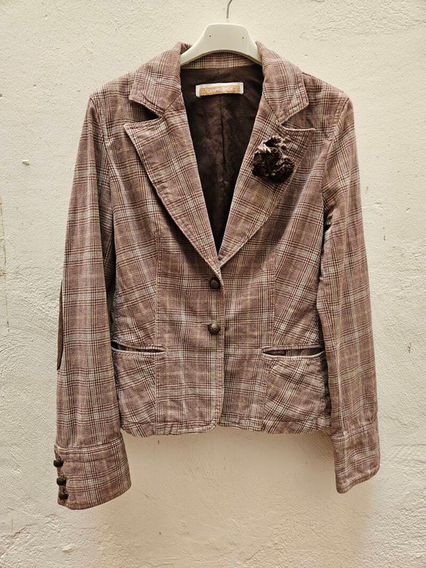 Blazer de invierno de cuadros como nueva talla M de Zara Trafaluc