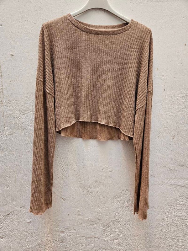 Jersey corto y ancho marrón talla M de Shein