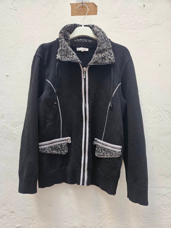 Cardigan negro con cremallera talla XL de Kalisson