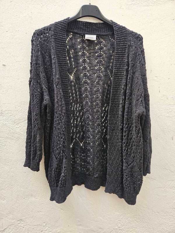 Cardigan negro abierto y calado talla L de Vero Moda