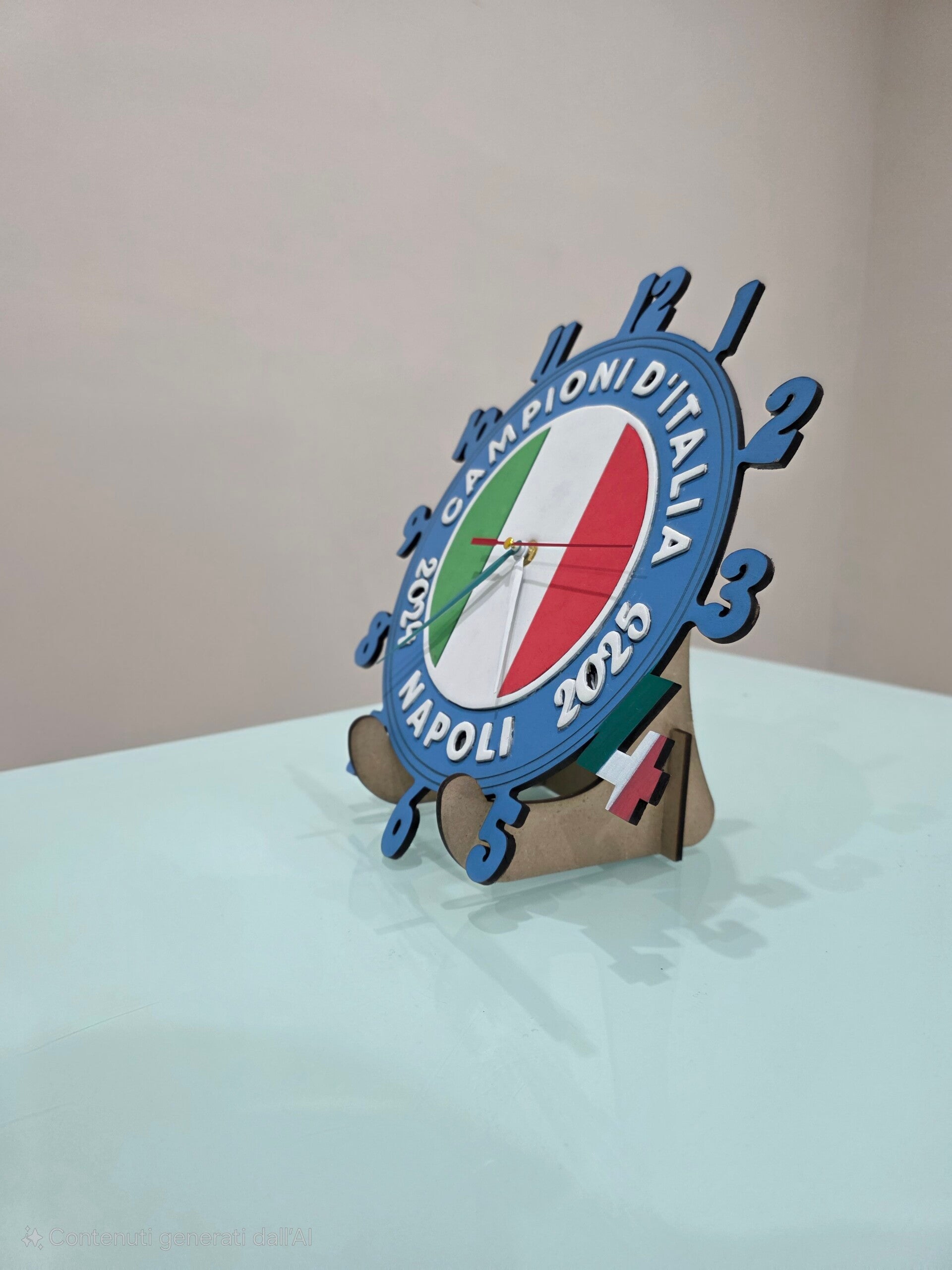 Gh Orologio Da Parete Napoli Calcio Ufficiale In Alluminio 30cm: Analogico, Da Appendere, Con Fronte In Vetro. Alimentazione A Batteria (non Inclusa)