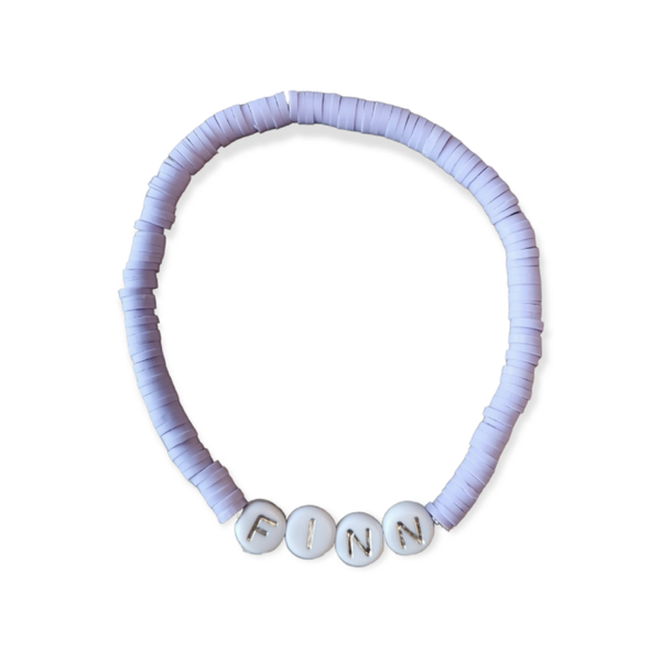 Kralenarmband met naam - Lila