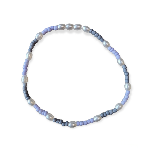 Kralenarmband - denim/lila