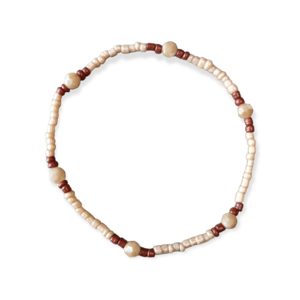 Kralenarmband - nude/bruin