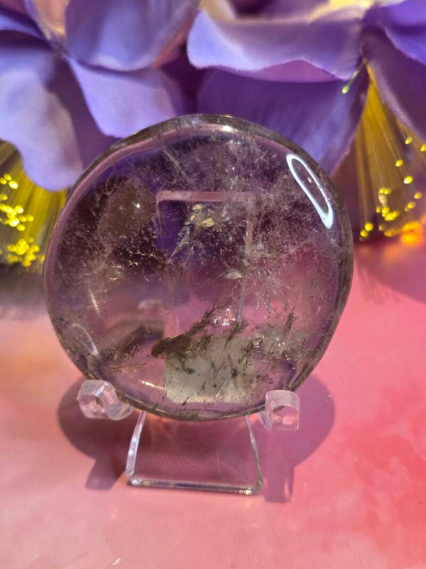 Rookkwarts platte, schijfvormige steen