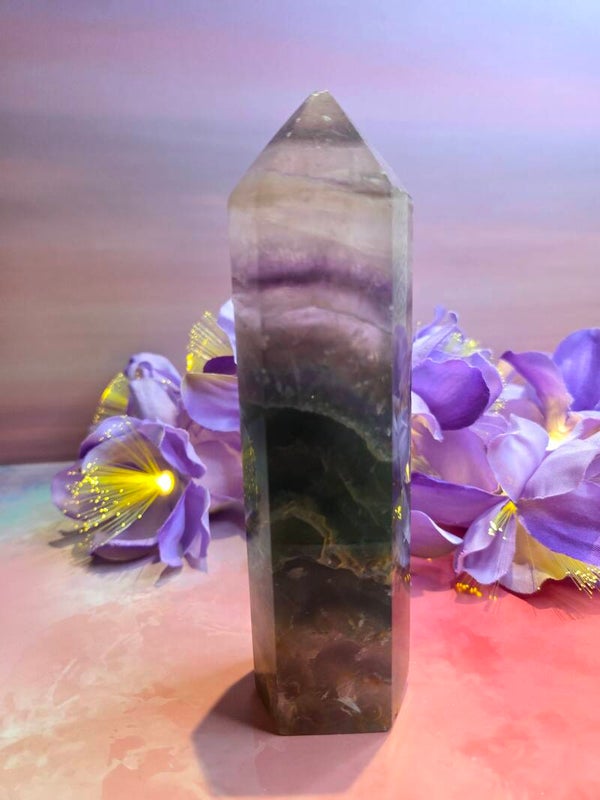 Regenboogfluoriet obelisk XL