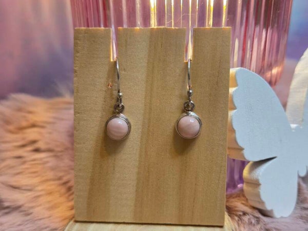 Roze opaal oorhangertjes