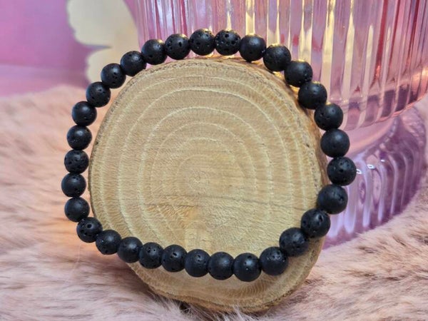 Lavasteen armband - kraal