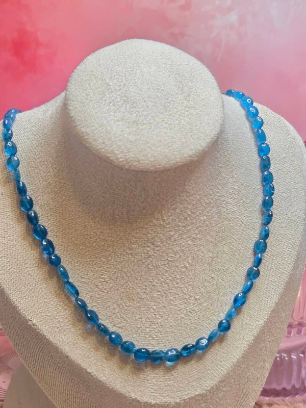 Blauwe apatiet collier - Free form