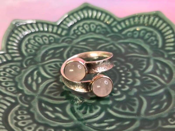 Rozenkwarts ring - duo