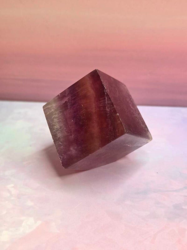 Regenboogfluoriet kubus
