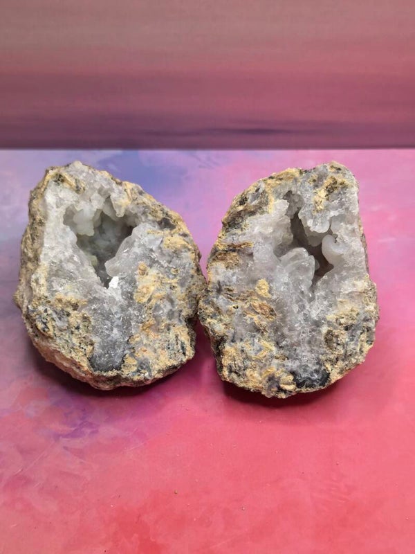Dog tooth chalcedoon - Paar (duo)