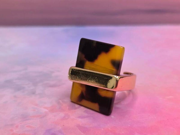Tijgerprint ring - goldplated