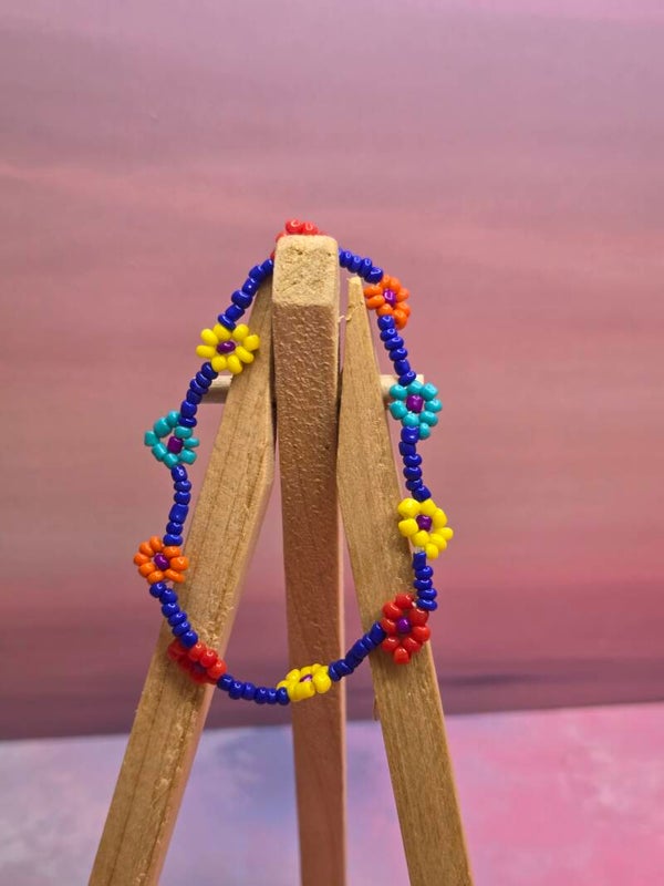 Bloemetjes armbandje rekbaar
