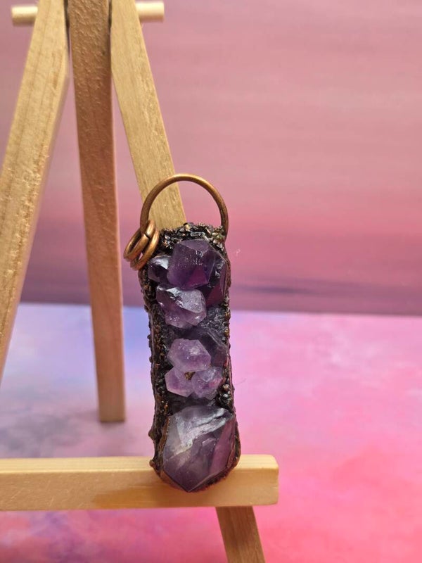 Amethist zware hanger ruw