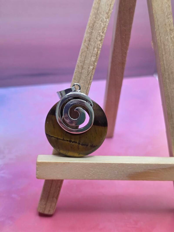 Tijgeroog hanger - Levensspiraal