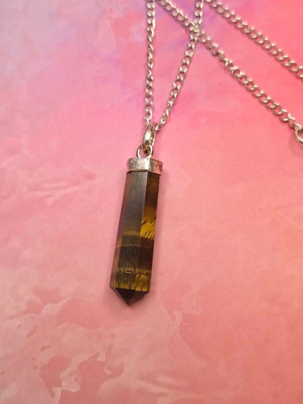 Tijgeroog hanger + ketting