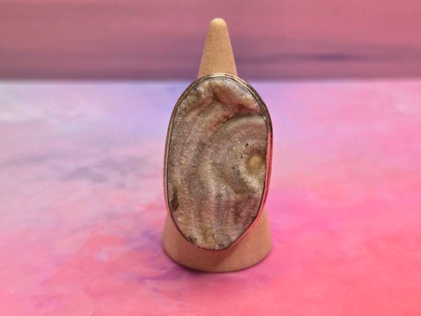 Druzy chalcedoon / Chalcedoonroos ring