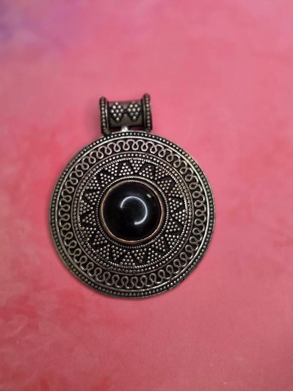 Onyx hanger - verzilverd