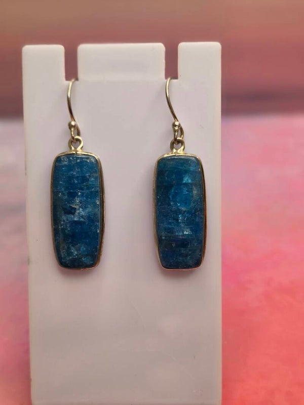 Blauwe apatiet oorhangers
