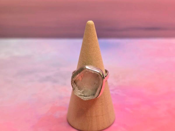 Bergkristal ruwe ring