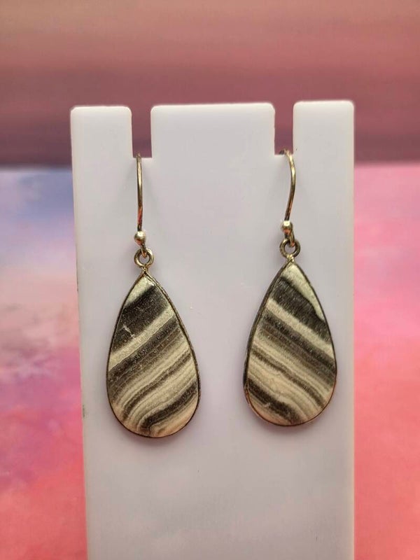 Zebra jaspis oorhangers