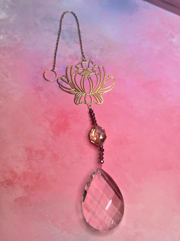 Regenboogkristal raamhanger - Lotus