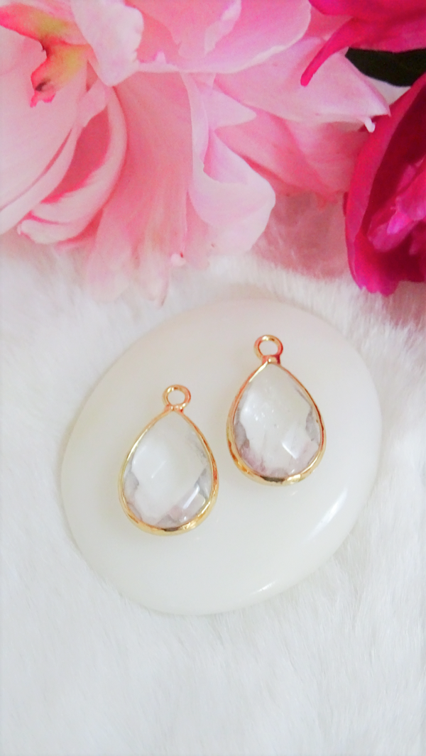 Bergkristal hanger goldplated