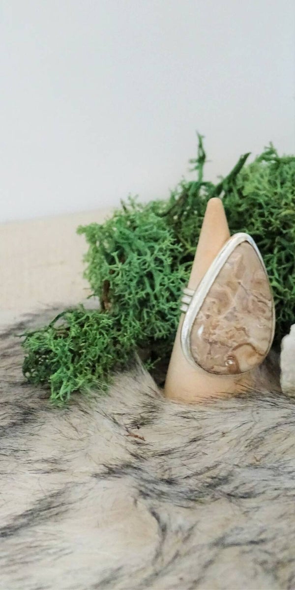 Plume root agaat ring