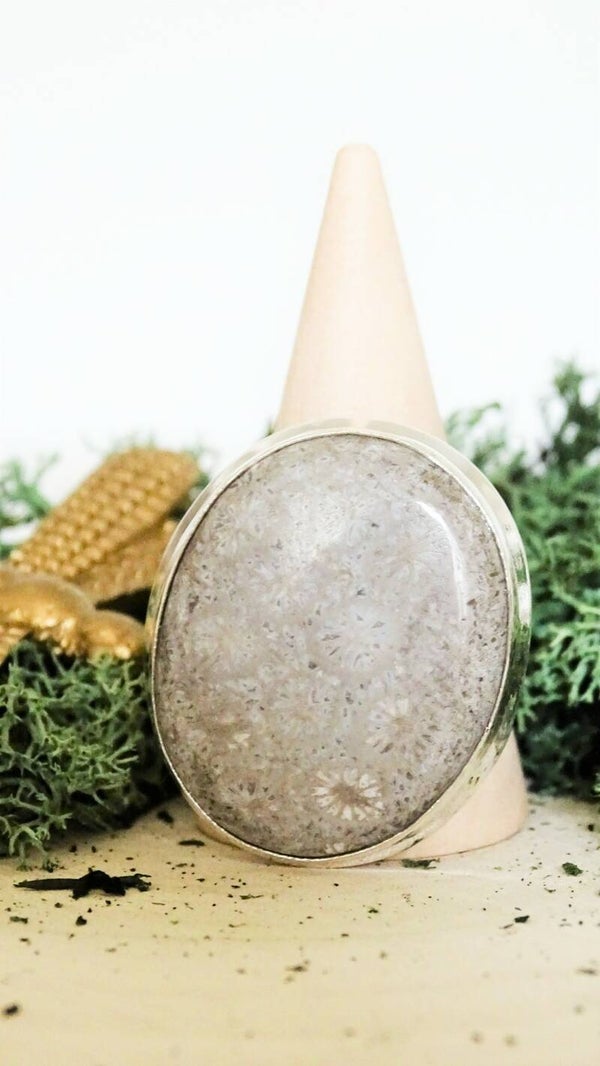 Koraal zilveren ring