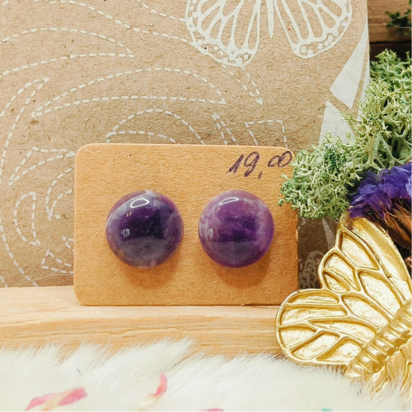 Amethist oorknopjes